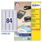 Etichette adesive L7656 - in carta - angoli arrotondati - laser- permanenti - 46 x 11,1 mm - 84 et/fg - 25 fogli - bianco - Avery
