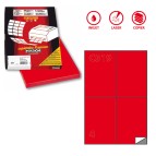 Etichette adesive C519 - permanenti - 105 x 148,5 mm - 4 et/fg - 100 fogli A4 - rosso - Markin