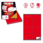 Etichette adesive C502 - permanenti - 105 x 72 mm - 8 et/fg - 100 fogli A4 - rosso - Markin