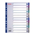 Separatore - 12 tasti - PP traslucido - A4 maxi - 24,5x29,7 cm - multicolore - Esselte