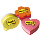Blocco foglietti cuore - 2007-H - 70 x 70 mm - rosa neon/rosa ultra/rosa pastello - 225 fogli - Post it®