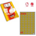 Etichetta adesiva A400 - per stampanti laser - 38,1 x 21.2 mm - 65 etichette per foglio - oro - Markin - scatola da 100 fogli A4