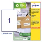 Etichette per buste e pacchi - 199,6 x 289,1 mm - 1 et/fg - 100 fogli - carta riciclata - bianca - Avery