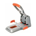 Perforatore HDC150 - max 150 fogli - 2 fori - passo 8 cm - grigio/arancio - Rapid