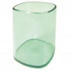 Portapenne a bicchiere - 6,5x6,5x9,5 cm - trasparente verde - Arda