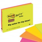Blocco foglietti Post It Super Sticky Meeting Notes - rosa e verde neon - 152 x 101mm - 45 fogli - Post It