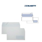 Busta bianca con finestra - serie Eco Strip Laser - certificazione FSC - adatta a stampa laser - 110x230 mm - 90 gr - Blasetti - conf. 500 pezzi
