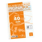 Ricambi forati rinforzati Pignaric - A4 - quadretto 10mm - 40 fogli - 80gr - Pigna