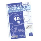 Ricambi forati rinforzati Pignaric - A4 - rigo di 3a - 40 fogli - 80gr - Pigna