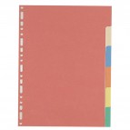 Separatore - 6 tacche - cartoncino colorato 240 gr - 21x29,7 cm - multicolore - Favorit