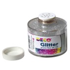 Barattolo Glitter - grana fine - 150ml -  argento - DECO
