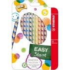 Pastelli Easycolors - diametro mina 4,2 mm - per mancini - Stabilo - astuccio 12 colori