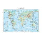 Carta geografica Mondo - scolastica - plastificata - 297 x 420 mm - Belletti