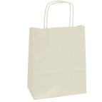 Shopper in carta - maniglie cordino - 22 x 10 x 29cm - avorio - conf. 25 sacchetti