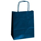 Shopper in carta - maniglie cordino - 22 x 10 x 29cm - blu - conf. 25 sacchetti