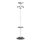 Appendiabiti Totem - con portaombrelli - 8 posti - 175 x 39 cm - grigio/nero - Unisit