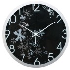 Orologio da parete Flowers - diametro 30,5 cm - nero - Methodo