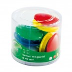 Bottoni magnetici tondi - diametro 20 mm - colori assortiti - Lebez - barattolo da 40 pezzi