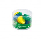 Bottoni magnetici tondi - diametro 30 mm - colori assortiti - Lebez - barattolo da 20 pezzi