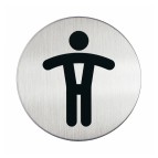 Pittogramma adesivo - WC uomini - acciaio - diametro 8,3 cm - Durable