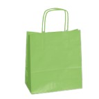Shopper in carta - maniglie cordino - 22 x 10 x 29cm - verde mela - conf. 25 sacchetti