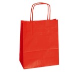Shopper in carta - maniglie cordino - 26 x 11 x 34,5cm - rosso - conf. 25 sacchetti
