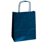 Shopper Twisted - maniglie cordino - 26 x 11 x 34,5 cm - carta kraft - blu - Mainetti Bags - conf. 25 pezzi