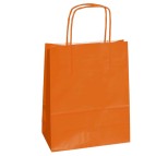 Shopper Twisted - maniglie cordino - 22 x 10 x 29 cm - carta kraft - arancio - Mainetti Bags - conf. 25 pezzi