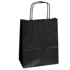 Shopper Twisted - maniglie cordino - 45  x 15 x 50 cm - carta kraft - nero - Mainetti Bags - conf. 25 pezzi