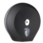 Dispenser Soft Touch di carta igienica in rotolo Mini Jumbo - 27x12,8x27,3 cm - plastica - nero - Mar Plast