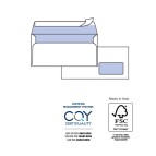 Busta Silver90 Strip Laser FSC® - con finestra - internografata - 11 x 23 cm - 90 gr - bianco - Pigna Envelopes - conf. 500 pezzi