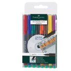 Pennarello Multimark universale permanente con gomma - punta superfine 0,4mm - astuccio 8 colori - Faber Castell