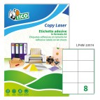 Etichette adesive LP4W - permanenti - 105 x 74 mm - 8 et/fg - 100 fogli A4 - bianco - Tico