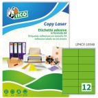 Etichetta adesiva LP4C - permanente - 105 x 48 mm - 12 etichette per foglio - verde opaco - Tico - conf. 70 fogli A4