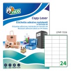 Etichette adesive LP4P - permanenti - per stampanti laser - 70 x 36 mm - 24 et/fg - 70 fogli A4 - poliestere - bianco - Tico