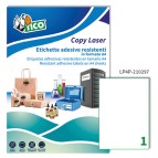 Etichette adesive LP4P - permanenti - per stampanti laser - 210 x 297 mm - 1 et/fg - 70 fogli A4 - poliestere - bianco - Tico