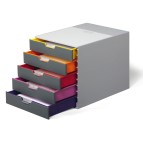 Cassettiera Varicolor  - 28x35,6x29,2 cm - 5 cassetti - Durable