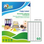 Etichetta adesiva LP4W - ovale - permanente - 36x20 mm - 60 etichette per foglio - bianco - Tico - conf. 100 fogli A4