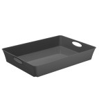 Vassoio multiuso Living Box - 37,5 x 26,6 cm - altezza 6 cm - nero - Rotho