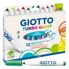Pennarelli Turbo Giant classici - 2 colori neon - Giotto - astuccio 12 pezzi