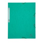 Cartellina con elastico - cartoncino lustrE' - 3 lembi - 400 gr - 24x32 cm - verde - Exacompta