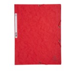 Cartellina con elastico - cartoncino lustrE' - 3 lembi - 400 gr - 24x32 cm - rosso - Exacompta