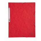 Cartellina con elastico - cartoncino lustrE' - 3 lembi - 400 gr - 24x32 cm - rosso - Exacompta