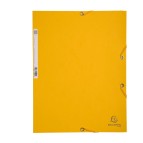 Cartellina con elastico - cartoncino lustrE' - 3 lembi - 400 gr - 24x32 cm - giallo - Exacompta