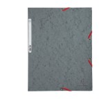 Cartellina con elastico - cartoncino lustrE' - 3 lembi - 400 gr - 24x32 cm - grigio - Exacompta