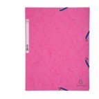 Cartellina con elastico - cartoncino lustrE' - 3 lembi - 400 gr - 24 x 32 cm - rosa - Exacompta