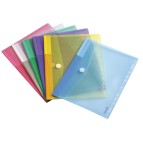 Buste forate con bottone in velcro - PP - A4 - colori assortiti - Tarifold - set 12 pezzi