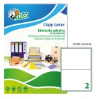Etichette adesive LP4W - permanenti - 200 x 142 mm - 2 et/fg - 100 fogli A4 - bianco - Tico