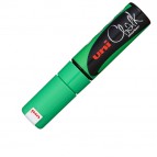 Marcatore a gesso liquido Uni Chalk Marker - punta scalpello da 1,80-2,50mm - verde fluo - Uni Mitsubishi