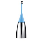 Portascopino Soft Touch - 12x12x48,5 cm - azzurro/acciaio lucido - Mar Plast
